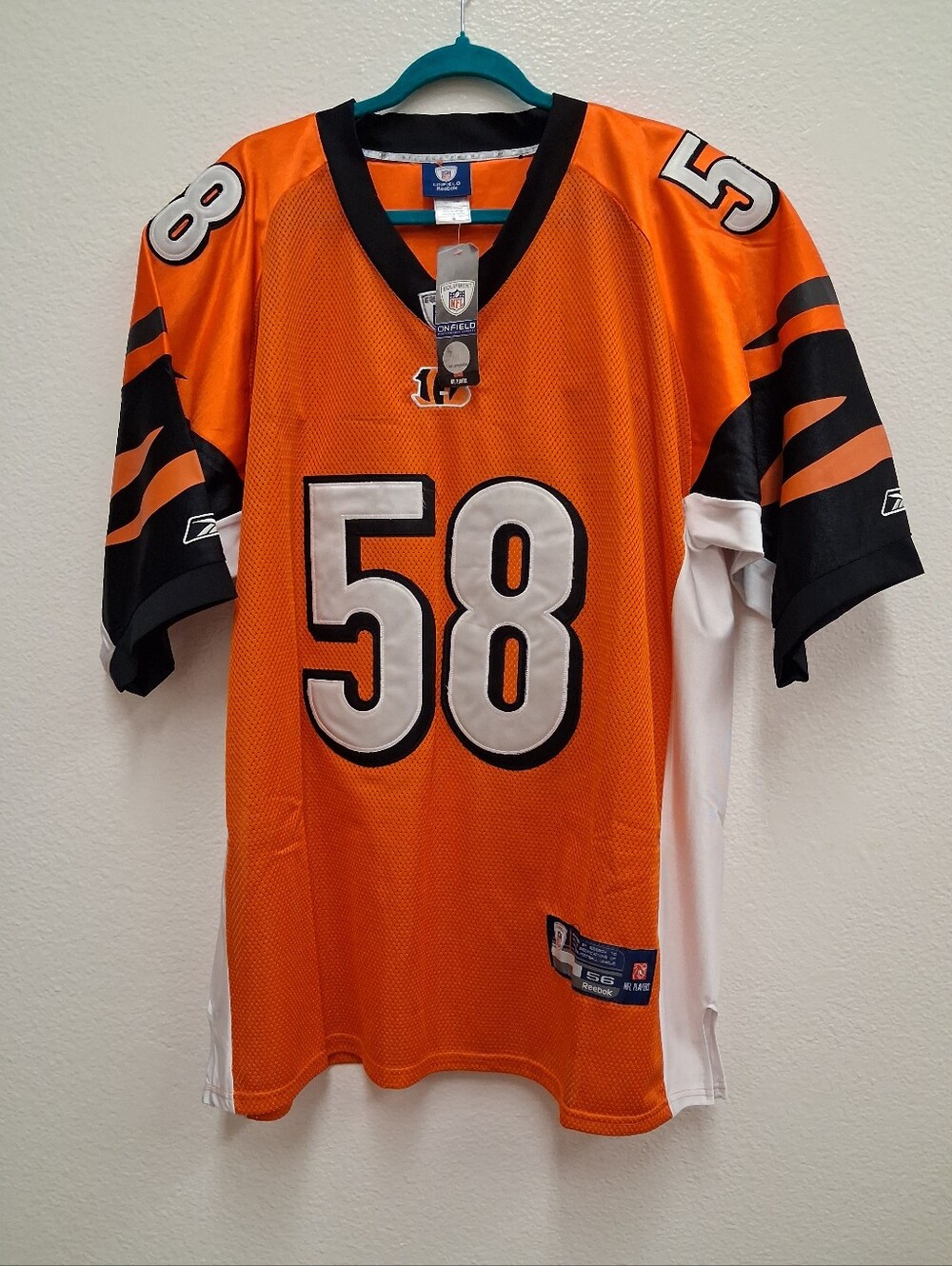 NWT REEBOK Cincinnati Bengals REY MAUALUGA #58 NFL Jersey MEN'S SIZE 56